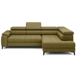 Ecksofa Chivas Stoff Grün Olive