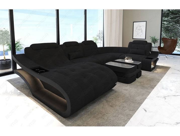 Stoff Wohnlandschaft Elegante U-Form