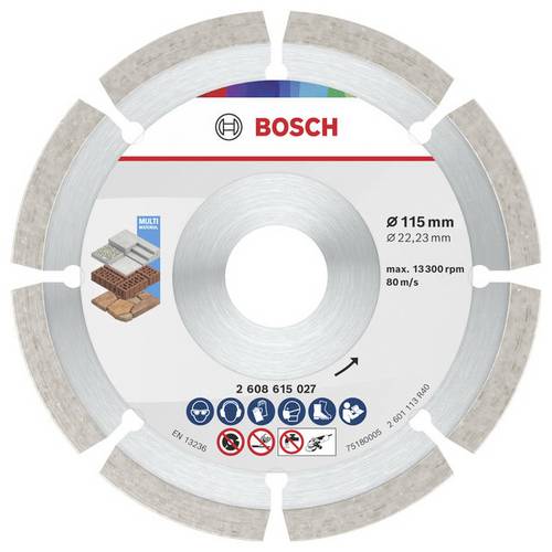 Bosch Accessories 2608615040 2608615040 Diamanttrennscheibe Durchmesser 115mm Bohrungs-Ø 22.23mm Beton, Ziegel, Weichgestein 10St.
