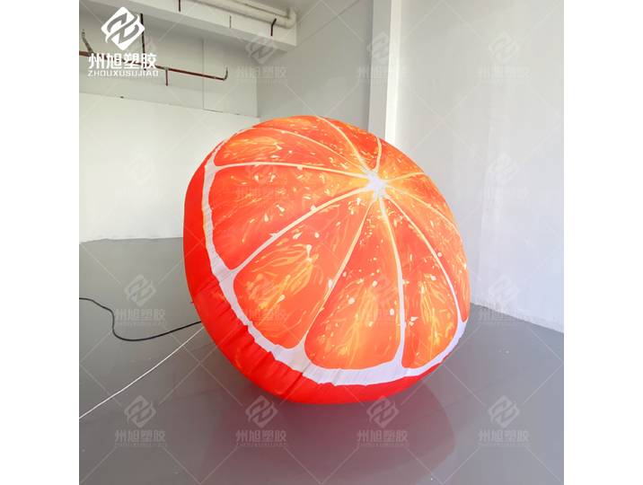 Modèle gonflable Orange de dessin animé, accessoire décoratif publicitaire pour événements à thème fruitier dans les centres commerciaux extérieurs
