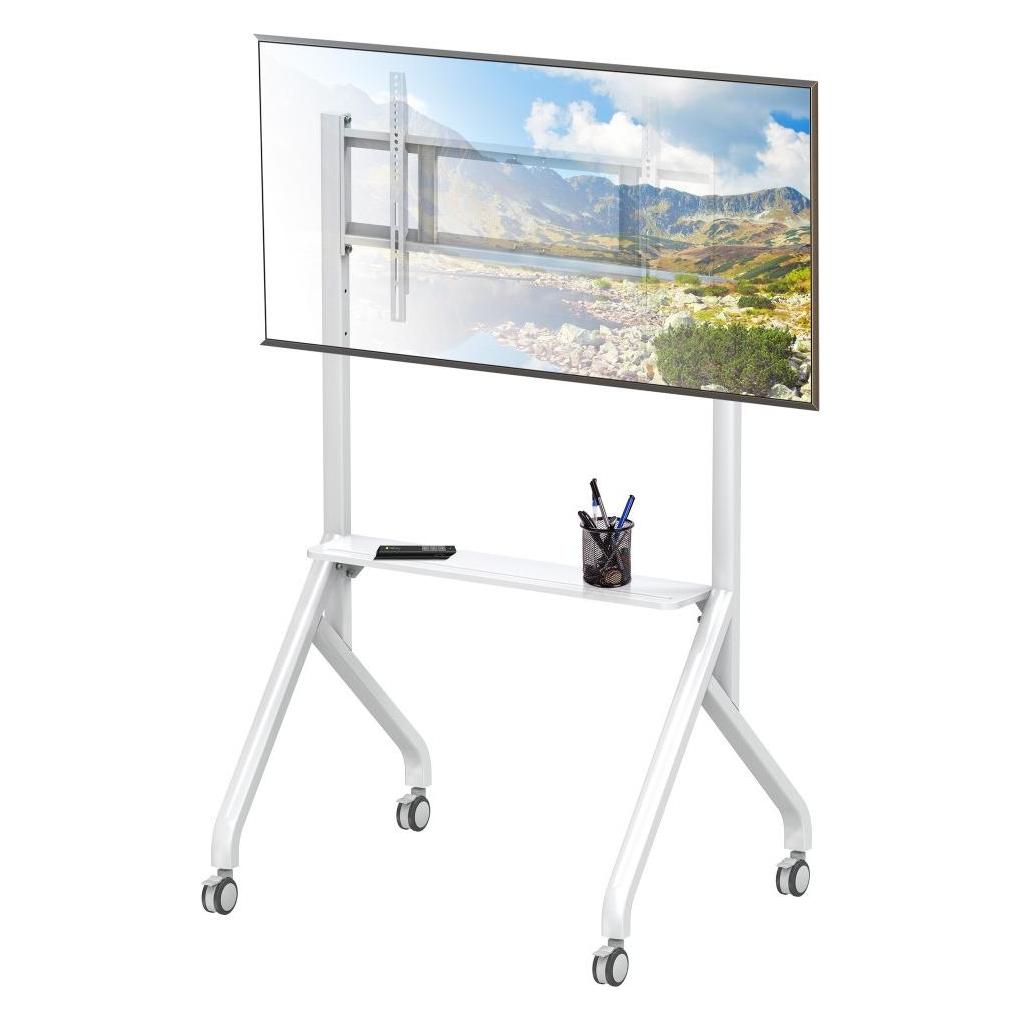 Techly EFB TV Wagen fur LCD/LED/Plasma TV 165,1cm 65Zoll - 254cm 100Zoll weiss (100 kg) (ICA-TR53LW)