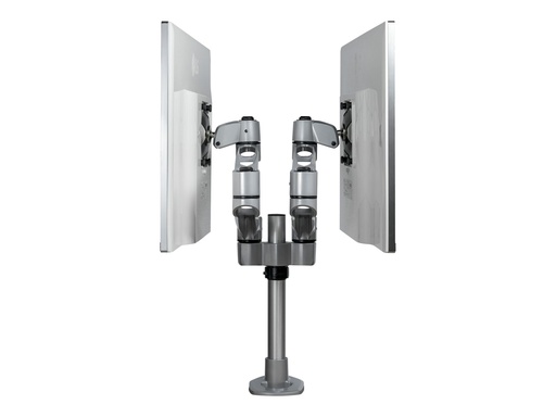 StarTech.com Doppelter Monitorarm für den Tisch - Premium Gelenkarm für Monitore - VESA Monitore bis 30" und 10 kg - höhenverstellbar/drehbar/neigbar/schwenkbar - Klemme/Durchführung (ARMDUALPS) (ARMDUALPS)