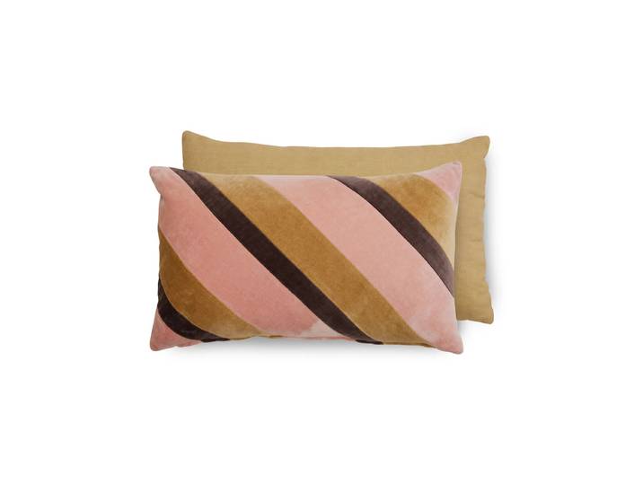 HKliving - Striped Samt-Kissen, 50 x 30 cm, sunkissed