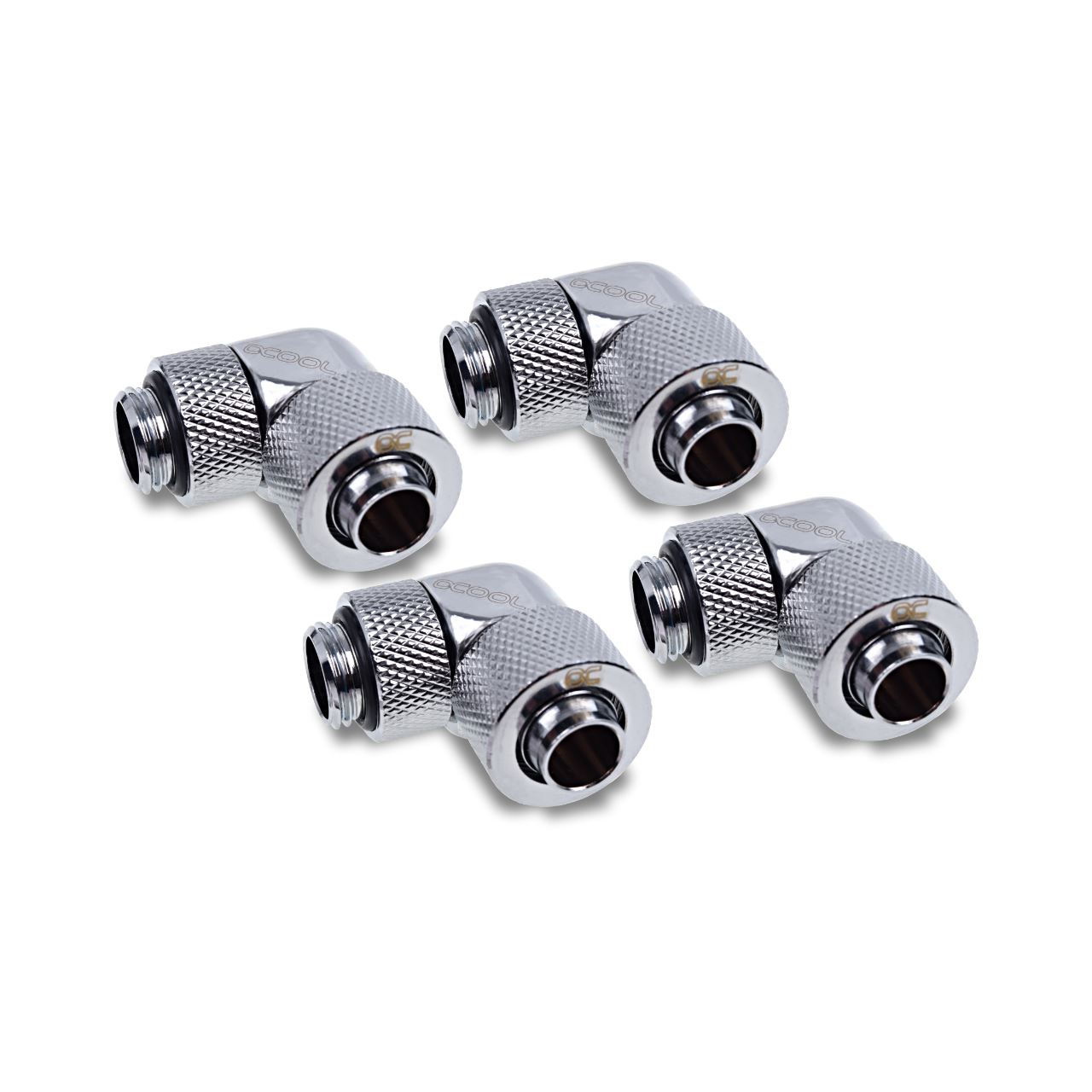 Alphacool Eiszapfen 13/10mm Anschraubtülle 90° drehbar G1/4 - 4pcs Set Chrome