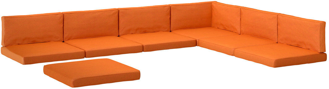 17 Stories Outsunny Replacement Cushions for Rattan Furniture 14 Piece Orange 65cm W