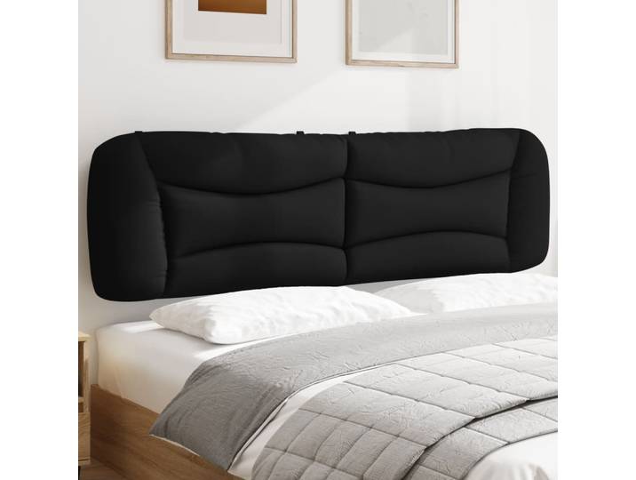 vidaXL Kopfteil-Kissen Hvar Schwarz 180 cm Stoff