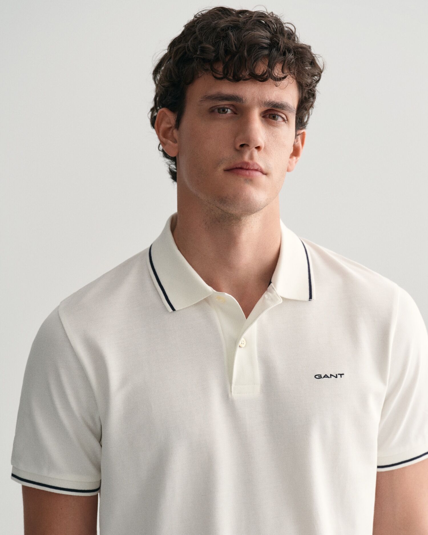 Poloshirt GANT "TIPPING SS PIQUE POLO", Herren, Gr. XXL, weiss (weiß), Jersey, Obermaterial: 100% Baumwolle, Shirts Poloshirt weiß XXL