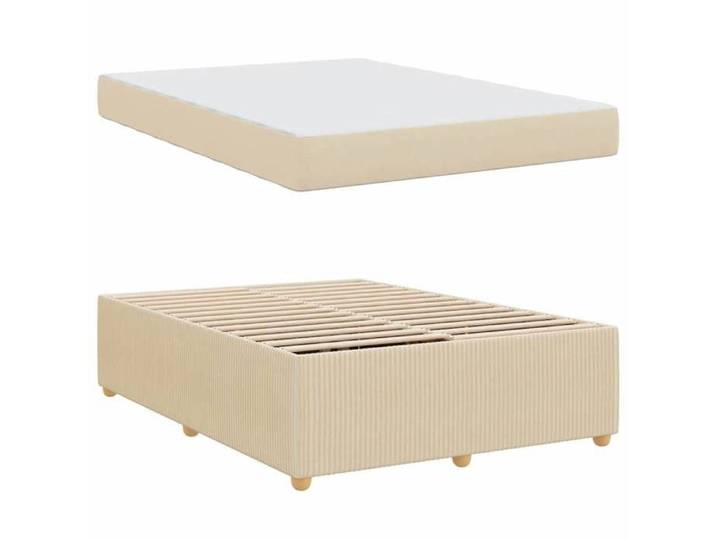 Lit 2 Personnes - KENNETH - Structure de lit Adulte/enfant - - avec matelas - avec matelas - Crème 160x200 cm - tissu LL5335
