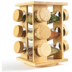 Salter BW14238 Bamboo Rotating Spice Rack, Küchen Organizer, Braun