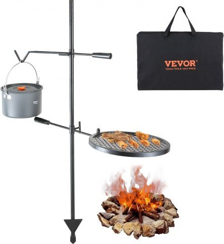 Vevor Rotisserie Houtskoolgrill met Kar, Roestvrij Staal, Zilver en Zwart