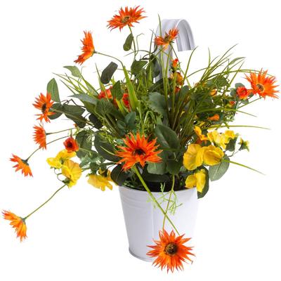 Kunstblume BOTANIC-HAUS "Sommerblumen", orange (orange, gelb), B:40cm H:42cm T:40cm Ø:40cm, Kunststoff, Kunstpflanzen