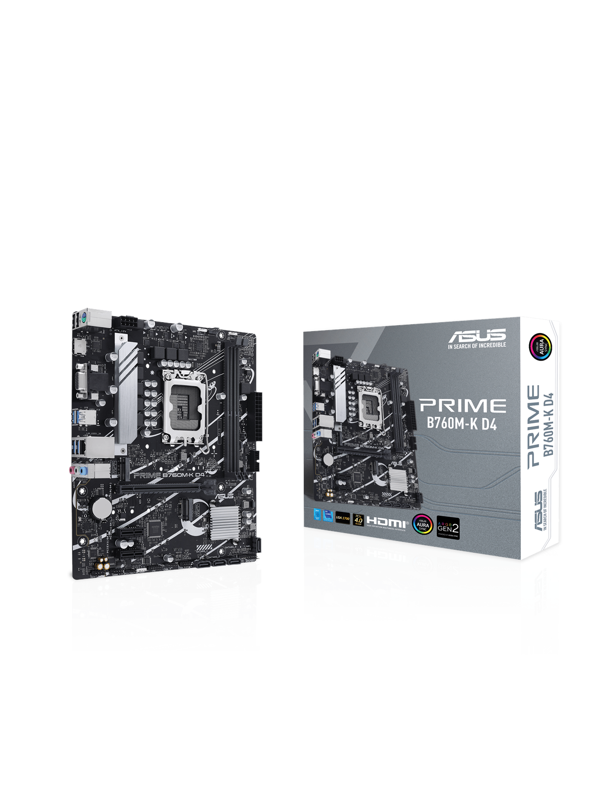 ASUS PRIME B760M-K D4 Mainboard - Intel B760 - Intel LGA1700 - DDR4 RAM - Micro-ATX