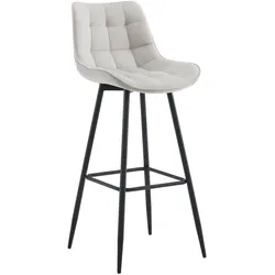 CLP Barhocker Dartford Samt   Farbe: grau, Material: Samt