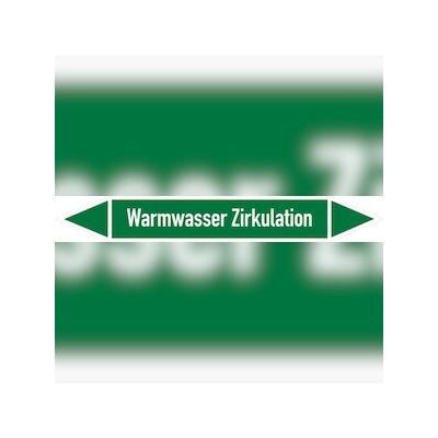 Rohrleitungskennzeichen Warmwasser Zirkulation - 187x26 mm Folie selbstklebend