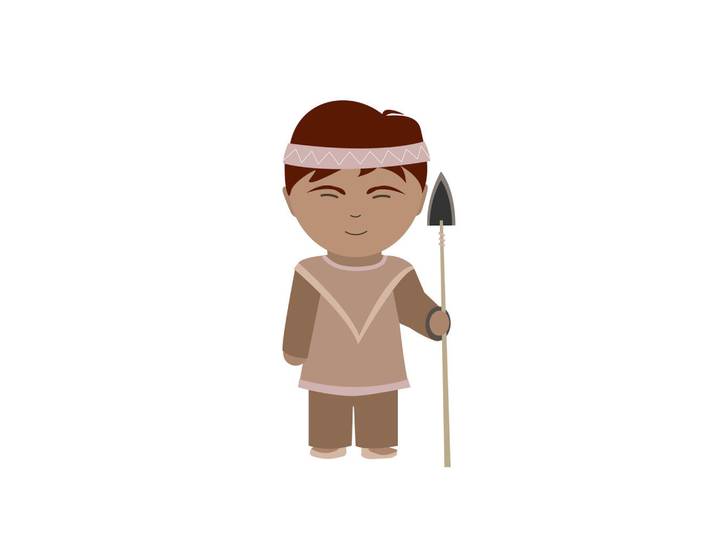 Babywanddeko Mato der Indianer, Braun, Metall, 3 cm, Babymöbel, Kinderzimmer-Deko, Babyzimmer Wanddeko