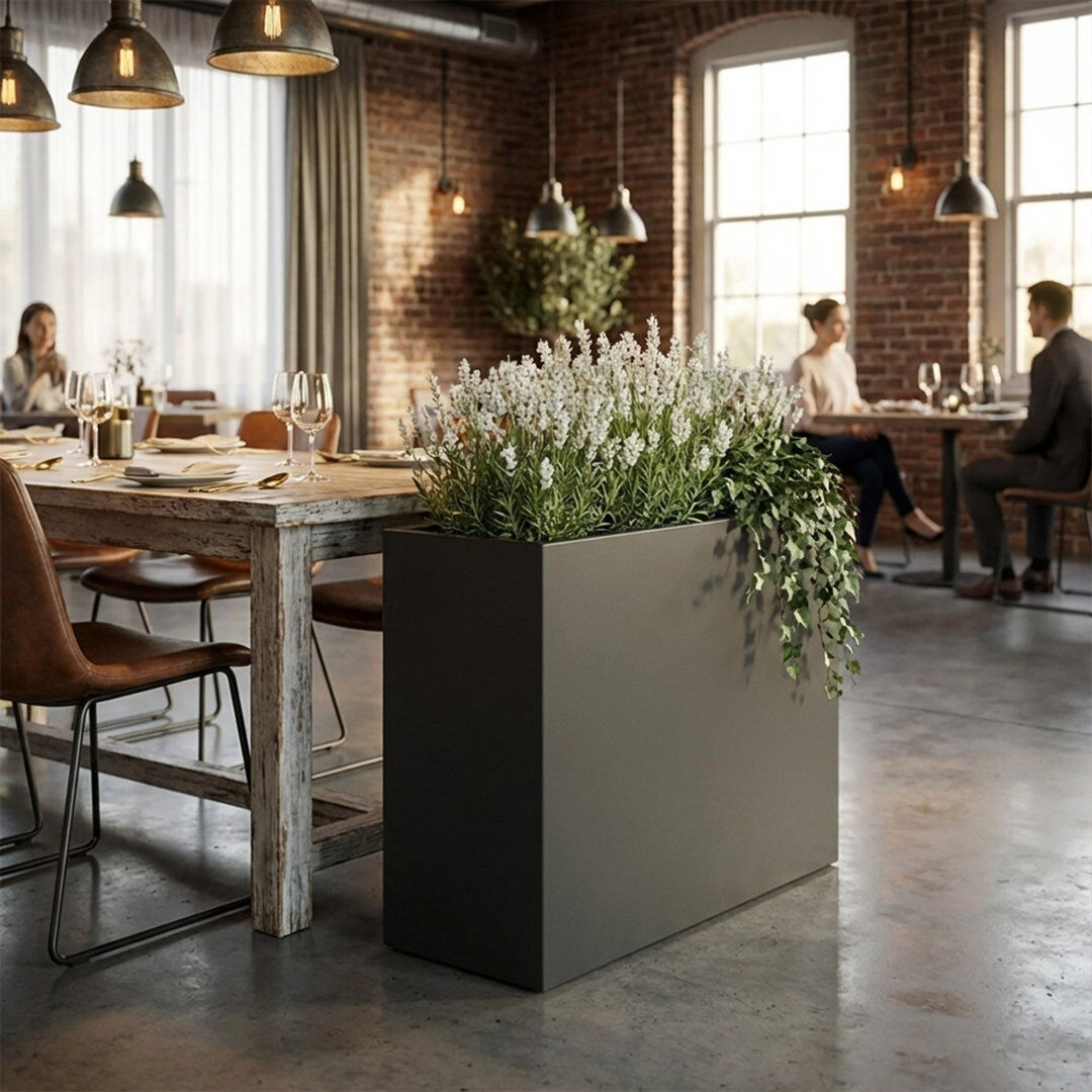 Ivy Bronx Galvanised Trough Planter - 90cm X 82cm Grey 82cm H X 90cm W X 30cm D