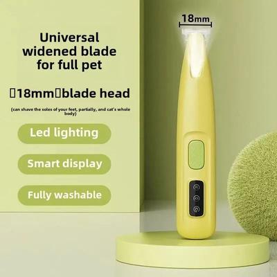 Uplift Picks Waterproof Dog Paw Trimmer With LED Light And Wide Blade Grooming Clipper yellow