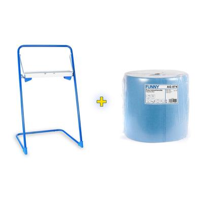 VEPATIM Bodenständer für Putztuchrollen inkl. 36cm breite 1000 Blatt Rolle