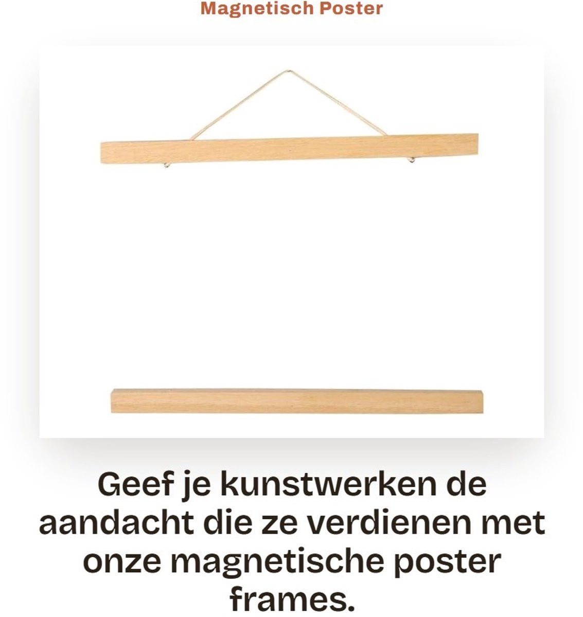 Dailygoods Magnetische Houten Posterhanger - Herbruikbare Houten Lijst voor Kunstwerken en Foto's