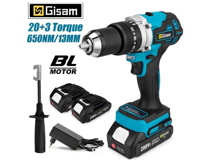 Gismis 650NM perceuse à percussion électrique sans brosse 13MM tournevis électrique sans fil mandrin outil de pilote pour broches de batterie Makita 18V