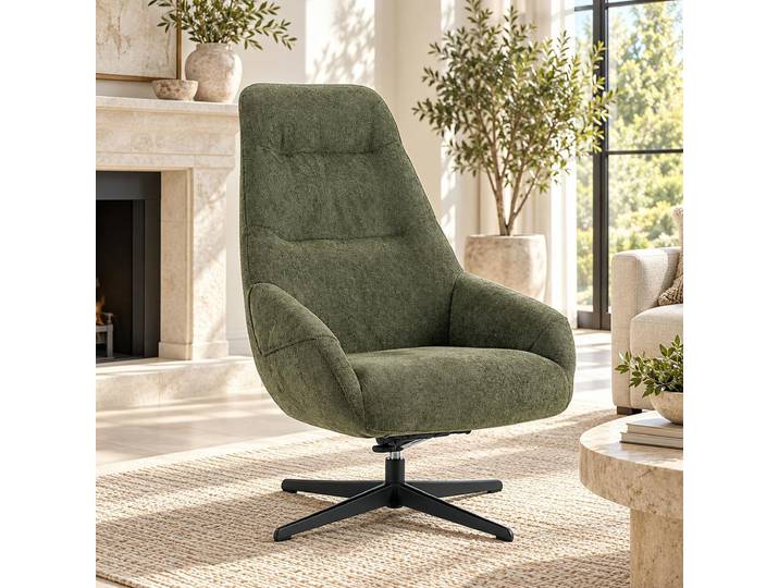 Fauteuil relax pivotant en tissu IENA - Kaki