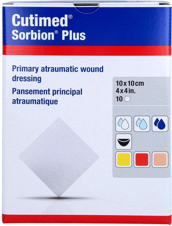 Sorbion Cutimed Plus Wundauflage 10x10 cm 10stk