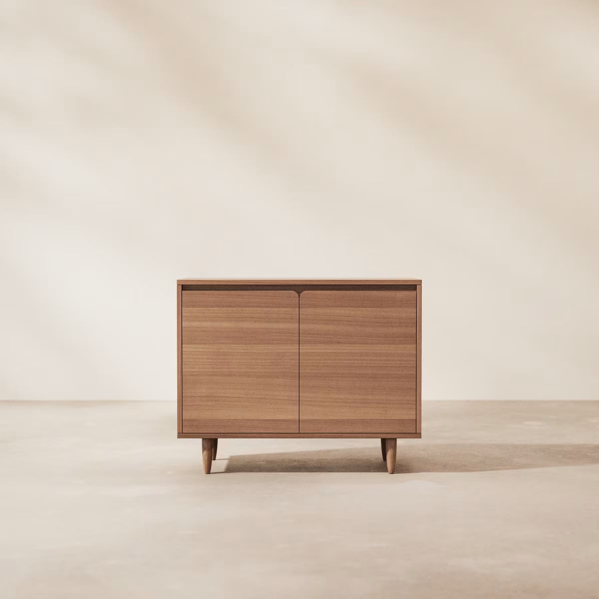 Tikamoon Buffetkast Mid Century in Massief Rubberwood - Bruin - Breedte: 100 cm