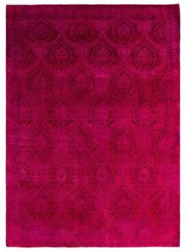 Overton "Fine Vibrance One-of-a-Kind Hand-Knotted Area Rug - Pink, 6' 3"" x 8' 8"" - 6' 3"" x 8' 8"""