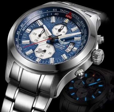 Inspired Finds Yelang 100M Quartz Chronograph Dive Watch For Men blue