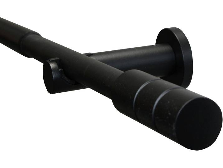 Gardinenstange GARDINIA Set Metall Gr. 1, schwarz, Ø:19mm, Aluminium, Gardinenstangen, Gardinenstange, 1-Lauf