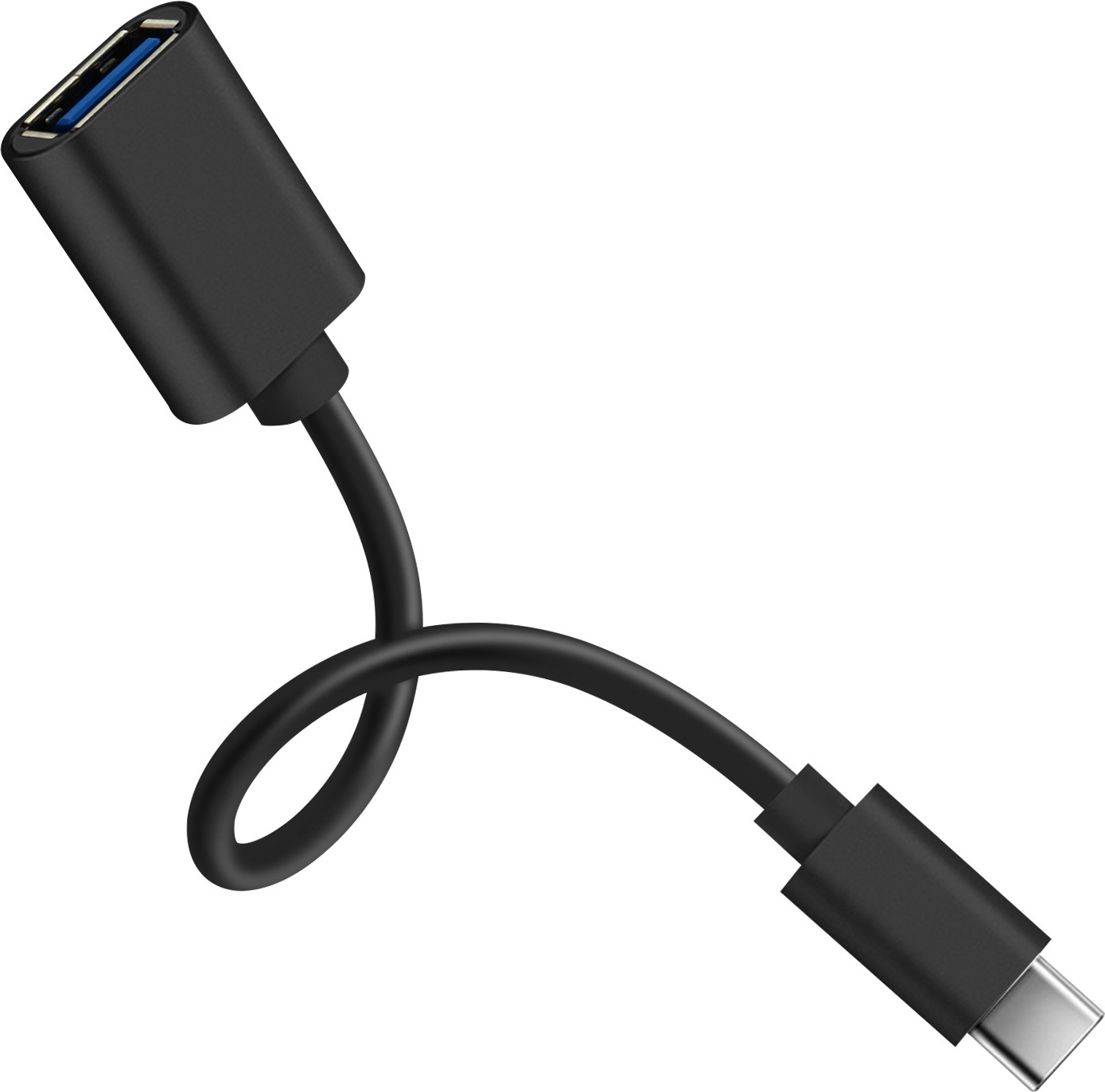 Avizar compacte adapter USB naar USB-C, zwart