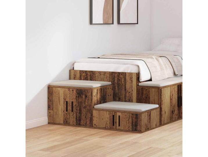 vidaXL Aufbewahrungsschrank 2 stk. Altholz 108 x 41 x 40 cm