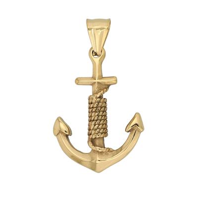Ankeranhänger AKZENT "Elyssar" Damen - Kleiner Anhänger für Halskette - Edelstahl", gold (goldfarbig), Schmuckanhänger, Damen, Edelstahl