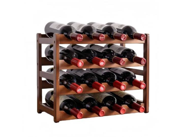 Doppelstöckiges Weinregal Aus Natürlichem Bambus Für 6 Flaschen Tisch Und Arbeitsplatten Flaschenhalter Mit Geneigten Einschüben Organizer Für Küche Hausbar Und Getränkeschrank(4 layers,43cm)