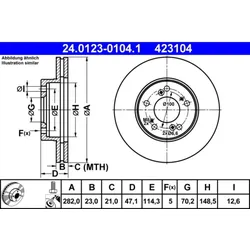 Bremsscheibe ATE 24.0123-0104.1 (2 Stk.) für Honda Shuttle Legend III Prelude V