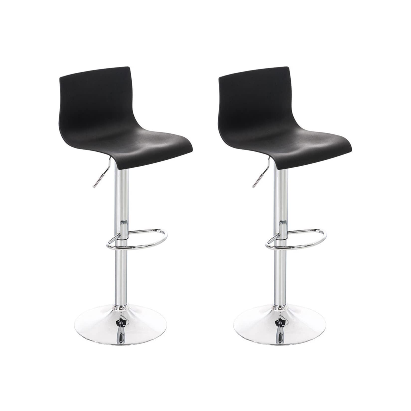 CLP 2er Set Barhocker Hoover Kunststoff chrom - Farbe: schwarz