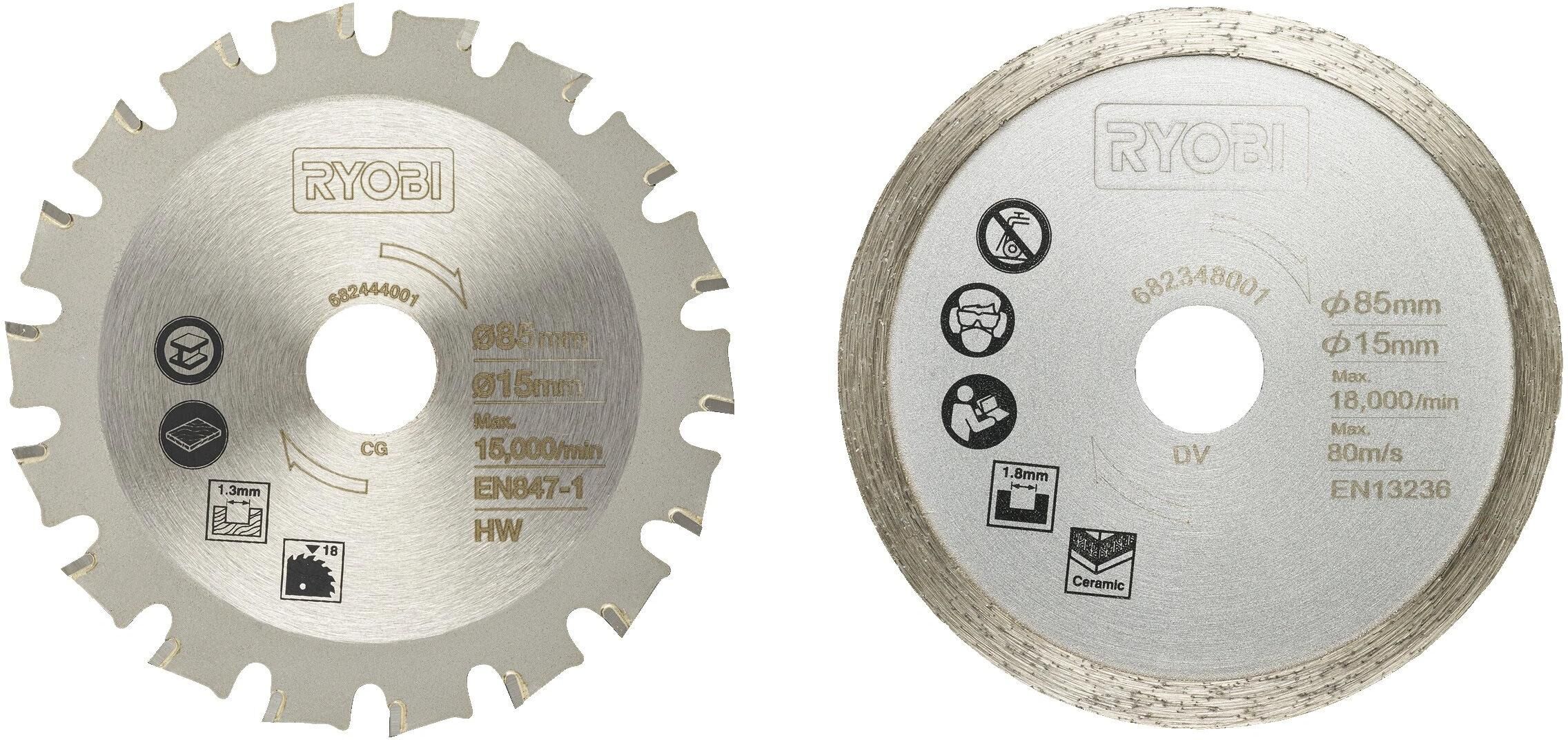 Sägeblatt RYOBI "RAKMMS02K", silber, Hartmetall, Sägeblätter, Sägeblatt silber Einheitsgröße