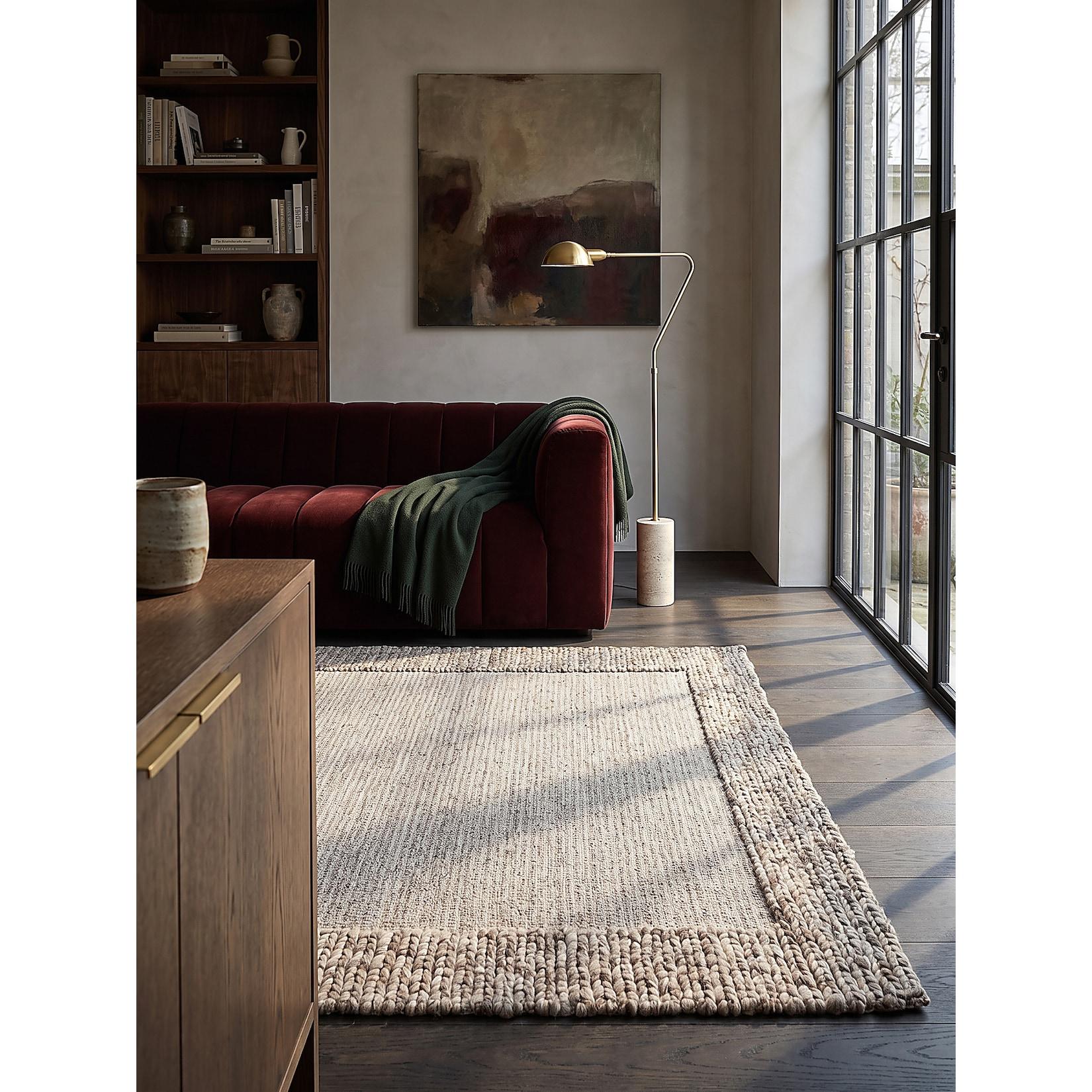 Flachgewebe-Teppich Wolle Beige-Braun 200 x 290 cm - CALDER Kadima