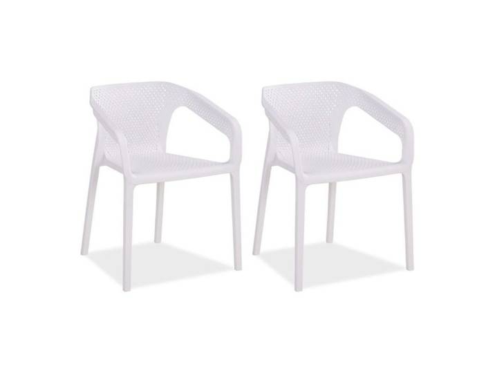 Lot de 2 chaises jardin en blanc