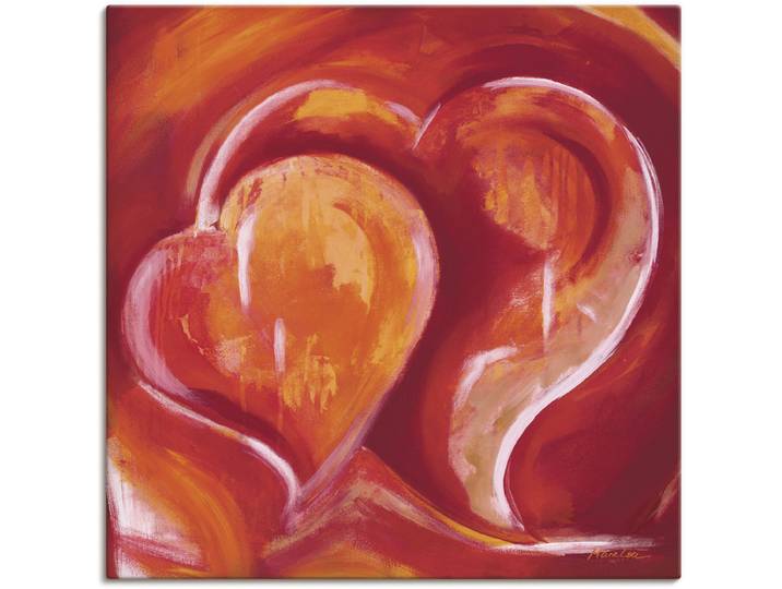 Wandbild ARTLAND Abstrakte Herzen - Rot , rot (farbe bild(er): rot), B:70cm H:70cm, Bilder, Wandbild, als Leinwandbild, Poster in verschied. Grössen