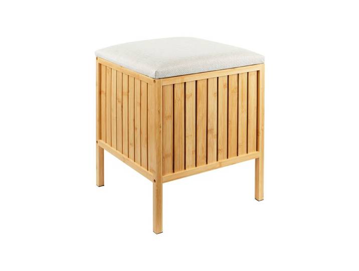 Relaxdays Panier-linge siège bambou