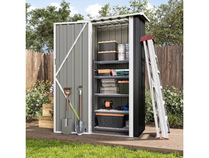 Aoxun Abri de jardin en métal 3'x2.1' avec portes verrouillables, abri à outils en acier pour jardin, patio et cour arrière