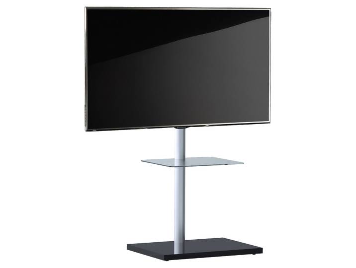 Wohnzimmertisch VCM TV Standfuß Fernseh Alu Holz Fuß Ständer Nalano , schwarz, B:60cm T:45cm, Regale, TVRack