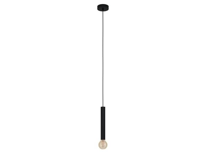 Eglo Suspension Cortenova\, suspension à câble 1 flamme style industriel lampe suspendue en acier noir\, lampe de salle à manger\, lampe de salon suspendue avec douille E27