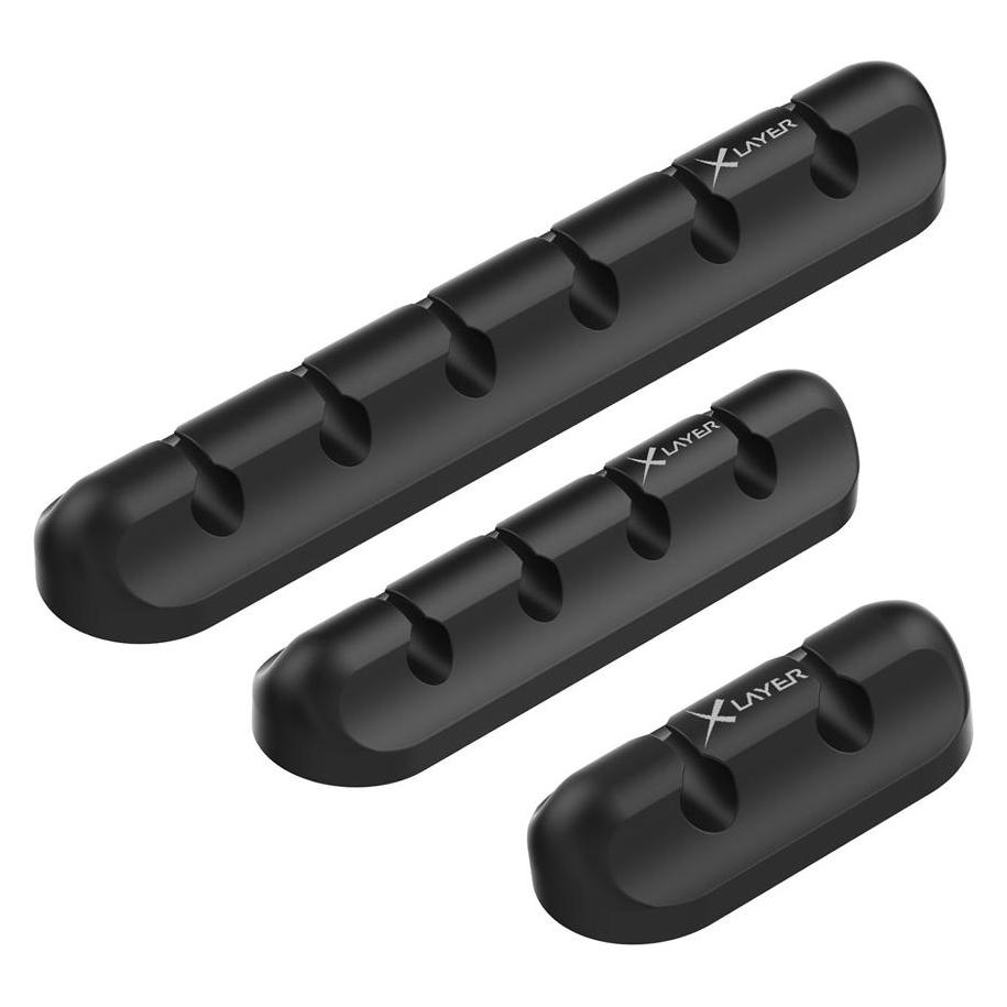 Xlayer Kabelhalter Silicone 3er Pack schwarz (219176)