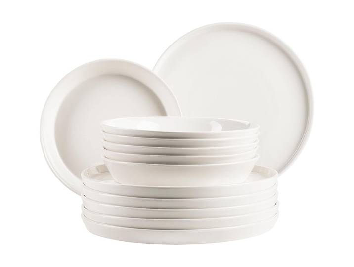 Tafelservice MÄSER Sita 12-teilig , weiss (weiß), 12 tlg., Porzellan, Geschirr-Sets, Tafelservice