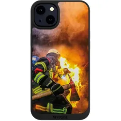 Nivocase Handyhülle für Apple iPhone 14 Plus Hülle NIVOpure Case Schwarz Feuer Feuerwehr Lebensretter (Apple iPhone 14 Plus), Smartphone Hülle, Schwarz