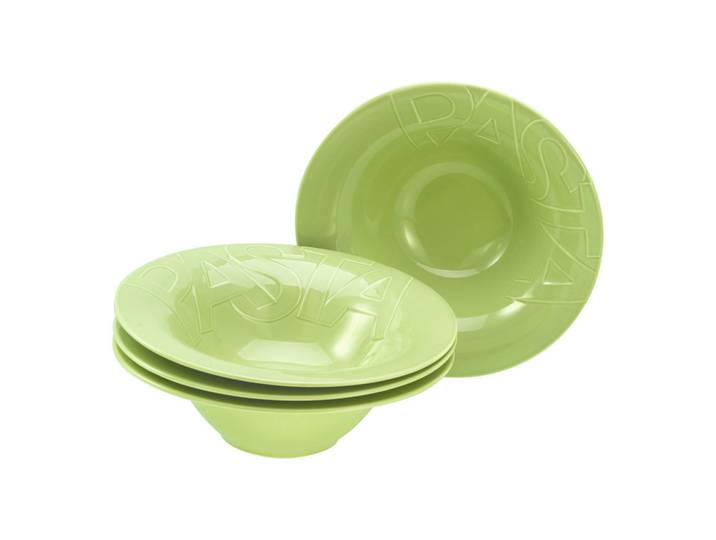 Creatable Pastatellerset, Grün, Keramik, 4-teilig, rund, lebensmittelecht, Geschirr, Teller, Teller-Sets