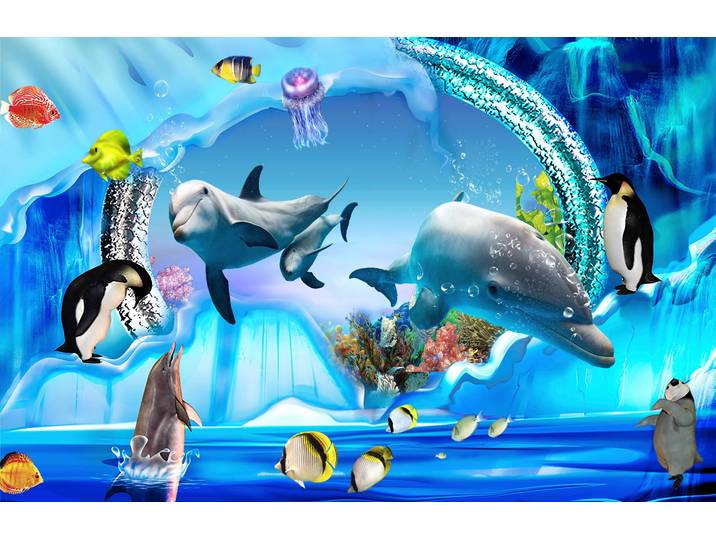 Papermoon 3D DESIGN Delfine im Meer
