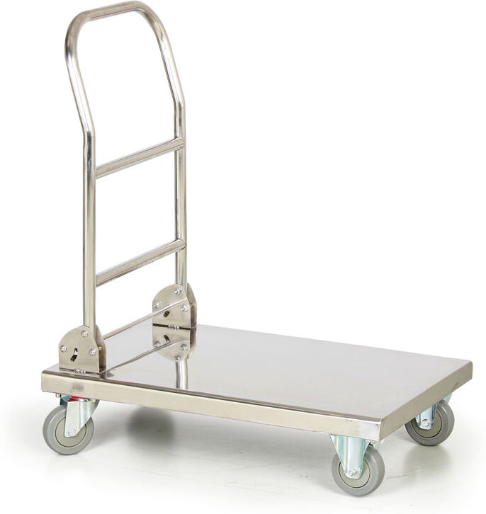 B2B Partner Edelstahlwagen mit klappbarem Griff, 720 x 410 mm